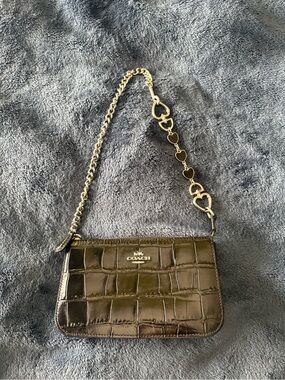 Coach Nolita 19 Black Croc-Embossed Leather with chain extender